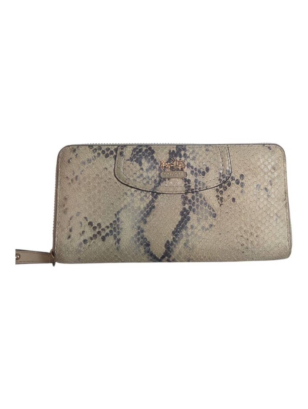 Coach Madison Python-Embossed Leather Accordion Zip Wallet